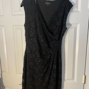 Black, sparkly sheath cocktail dress. Size 12